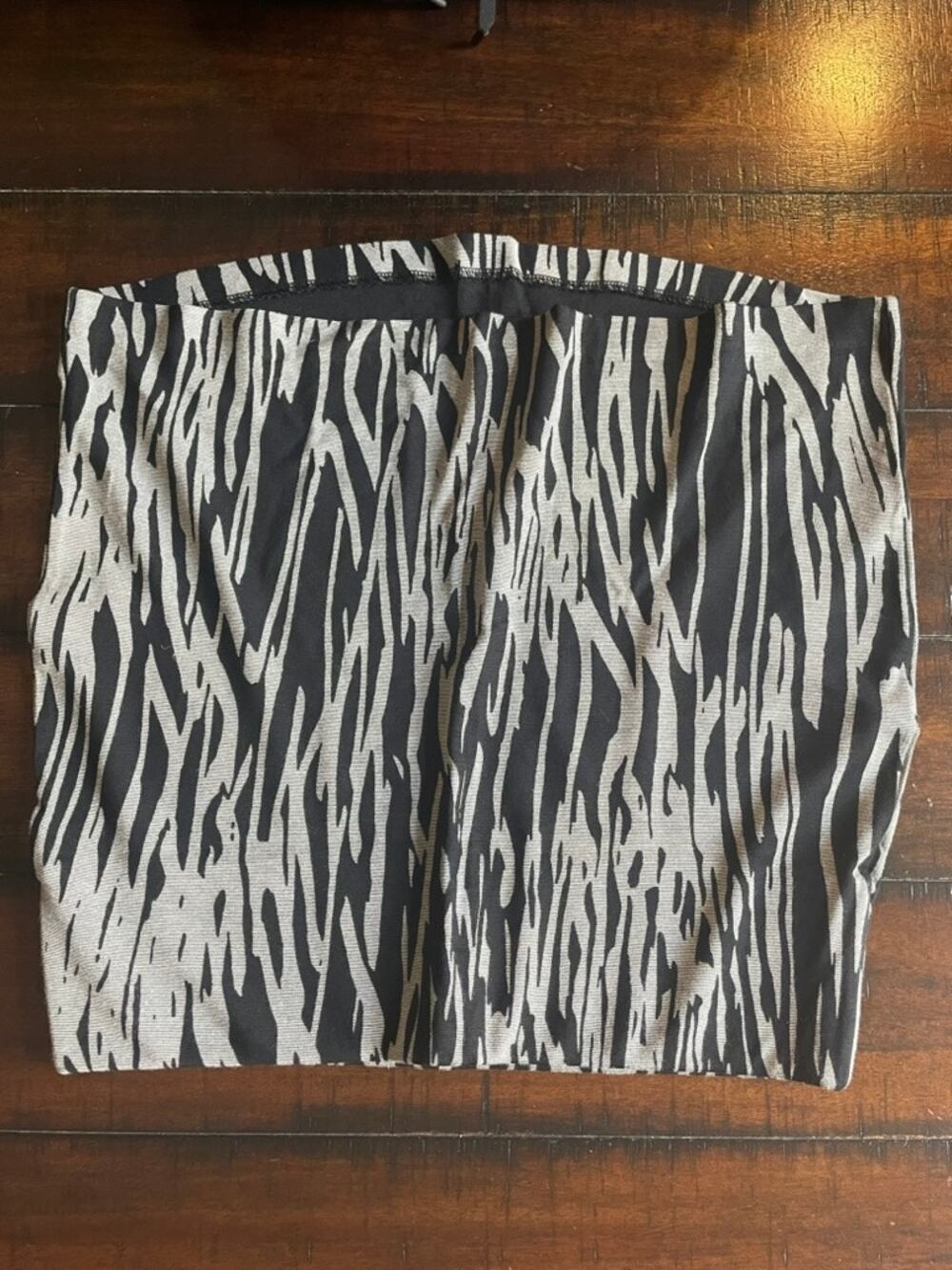 BCBGeneration Black & Cream Abstract Print Mini Skirt Size L
